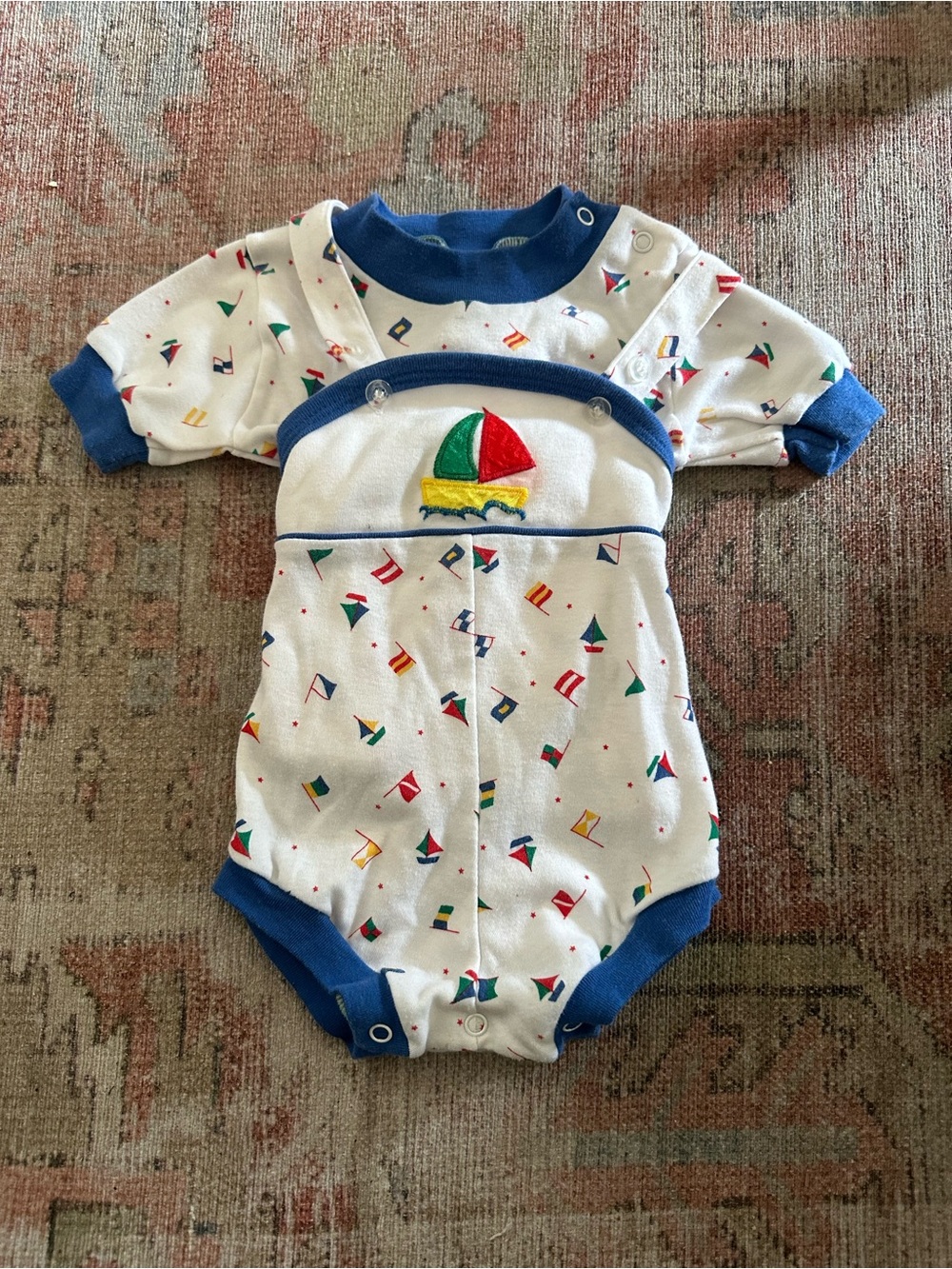 Vintage Disney Winnie the Pooh Nautical 2-piece Romper Set
